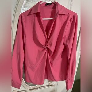 SHEIN size M Pink collared shirt